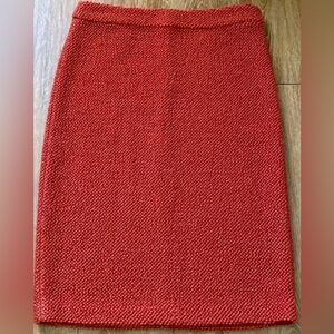Anthropologie Moulinette Soeurs Pencil Skirt Red Wool Career Knit Size 10